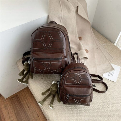 Feminina Backpacks for Women High Quality PU Leather Women's Shoulder Bag Contrast Simple Small Travel Rucksack School Bags