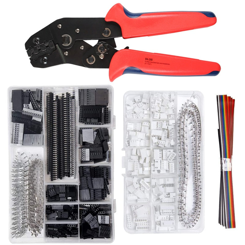 Christmas gift SN-28B Crimping pliers tool set-1550pcs 2.54mm Dupont connectors and crimp pins，460pcs 2.54 mm JST-XH JST connector kit