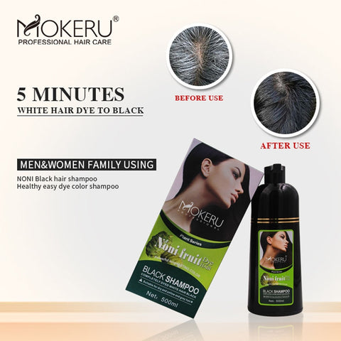 Mokeru Black Hair Dye Power Long Lasting Color Black Shampoo Completely Dyed White Hair Black Shampoo Permanant
