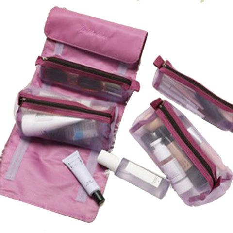 Travel Cosmetic Bag Women Mesh Make Up Box Bags Beautician Necessarie Toiletry Makeup Brushes Lipstick Storage Organizer