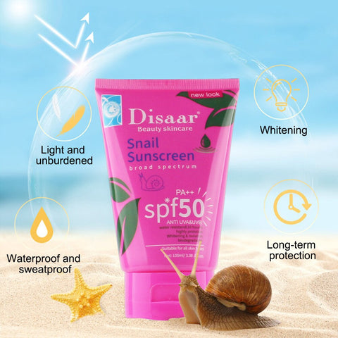 Disaar SPF 50+ Snail Sunscreen Facial Body Sunscreen Whitening Cream Sunblock  Anti-Aging Oil-Control Multi-effect Moisturize
