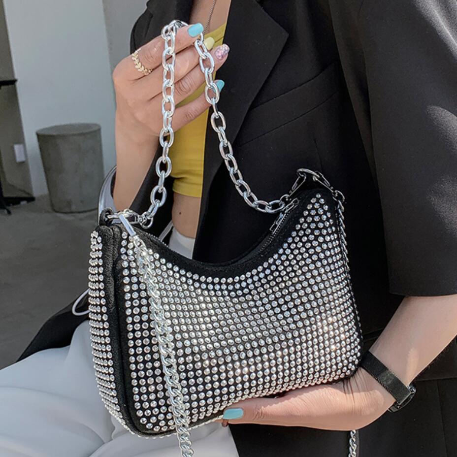Diamond Tote bag Underarm bag 2022 Summer New Quality PU Leather Women's Designer Handbag Luxury brand Shoulder Messenger Bag