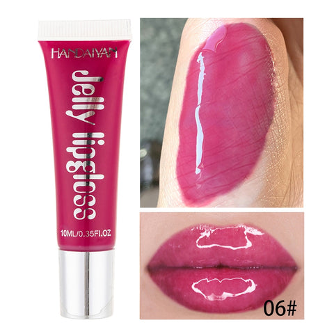 Beyprern Moisturizing Gloss Plumping Lip Gloss Lip Plumper Makeup Glitter Nutritious Liquid Lipstick Cherry Jelly Oil Clear Lip Gloss