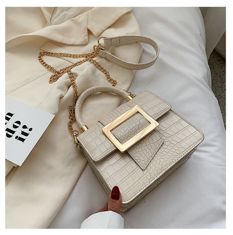 Crocodile pattern Square Tote bag 2022 Fashion New High-quality PU Leather Women's Designer Handbag Chain Shoulder Messenger Bag