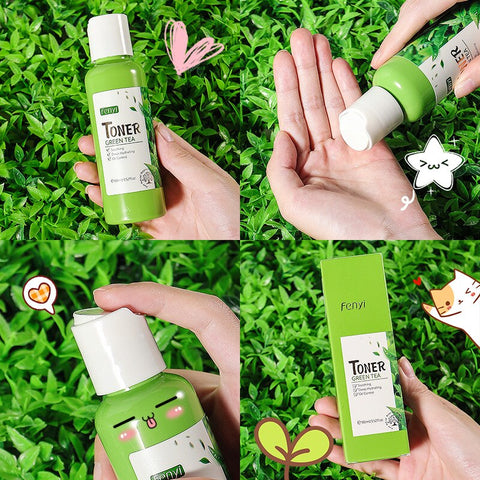 Beyprern 100Ml Green Tea Face Toner Oil-Control Deep Hydrating Smooth Soften Skin Whitening Brighten Hyaluronic Acid Skin Care Face Care