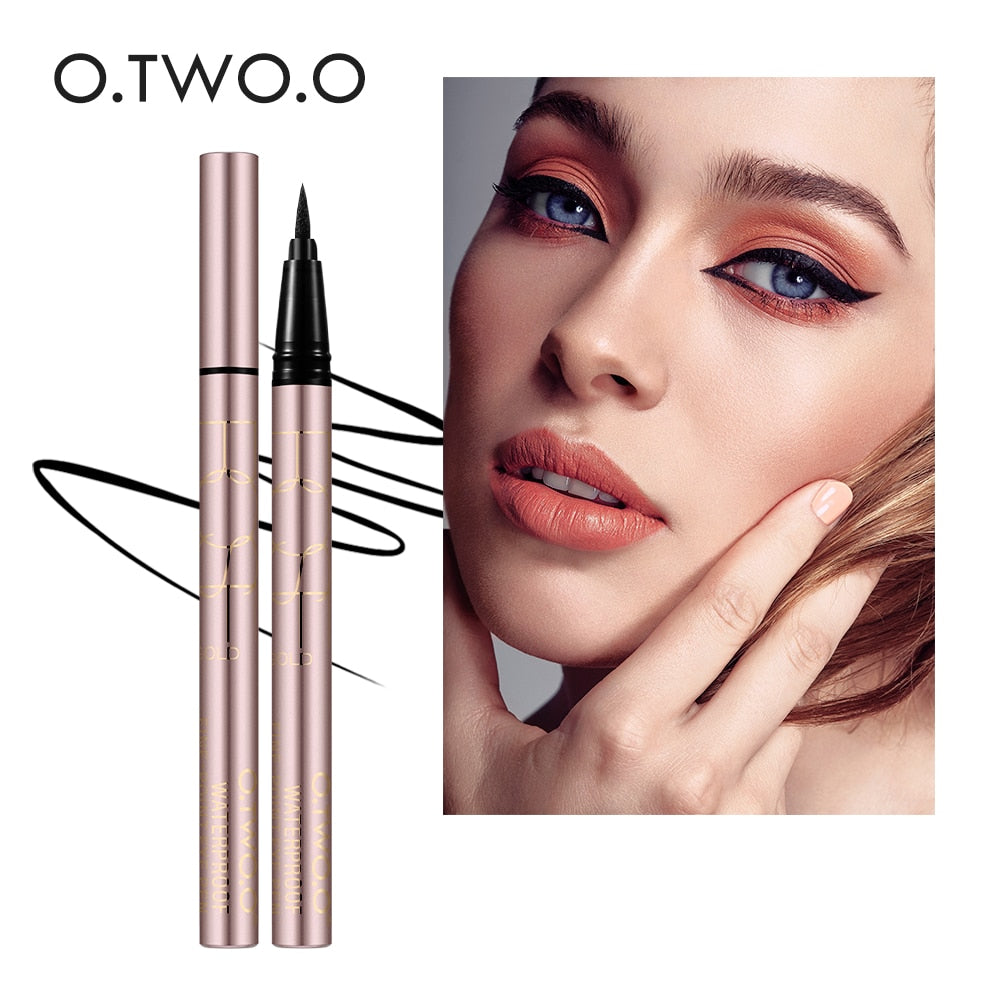 O.TWO.O 24 Hours Lasting Eyeliner Liquid Black Color Waterproof Eye Liner Pencil Smudge-Proof Cosmetic