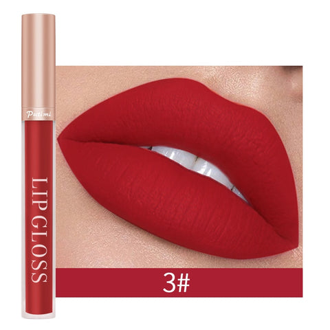 Beyprern Sexy Red Matte Velvet Lip Gloss Lips Care Lipsticks Waterproof Long Lasting Nonstick Cup Lipgloss Makeup Sexy Lip Tint Glaze
