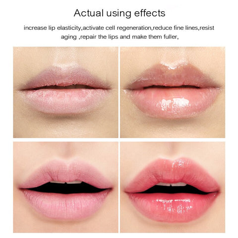 Transparent Moisturizing Sexy Lip Plumping Liquid Jelly Lip Gloss Plumper Gloss Repair Reduce Fine Lines Lip Care Oil Cosmetics