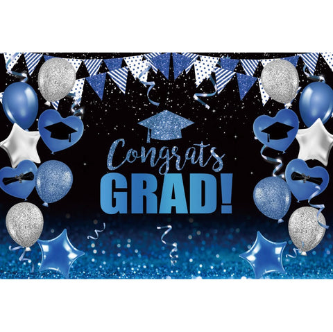 Graduate Grad Photography Backdrop Congratulate Party Decor Balloon Spots Photographic Background Photophone Kids Photo Studio
