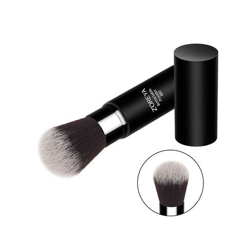 Black Retractable Powder Brush Metal Handle Dust-resistant Design Face Brush Professional Face Makeup Brush