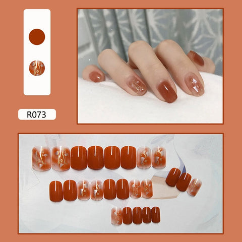 24pcs False Nails Fake Nail Art Press On Nails Tip Set Full Cover Fake Extension With Box And Nail Glue Natural EUR STOCK TSLM