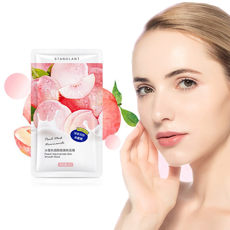 30pcs/lot Peach Niacinamide Sleep Mask Shrink Pore Brushing Facial Mask Moisturizing Disposable Mask Firming And Brighten Skin