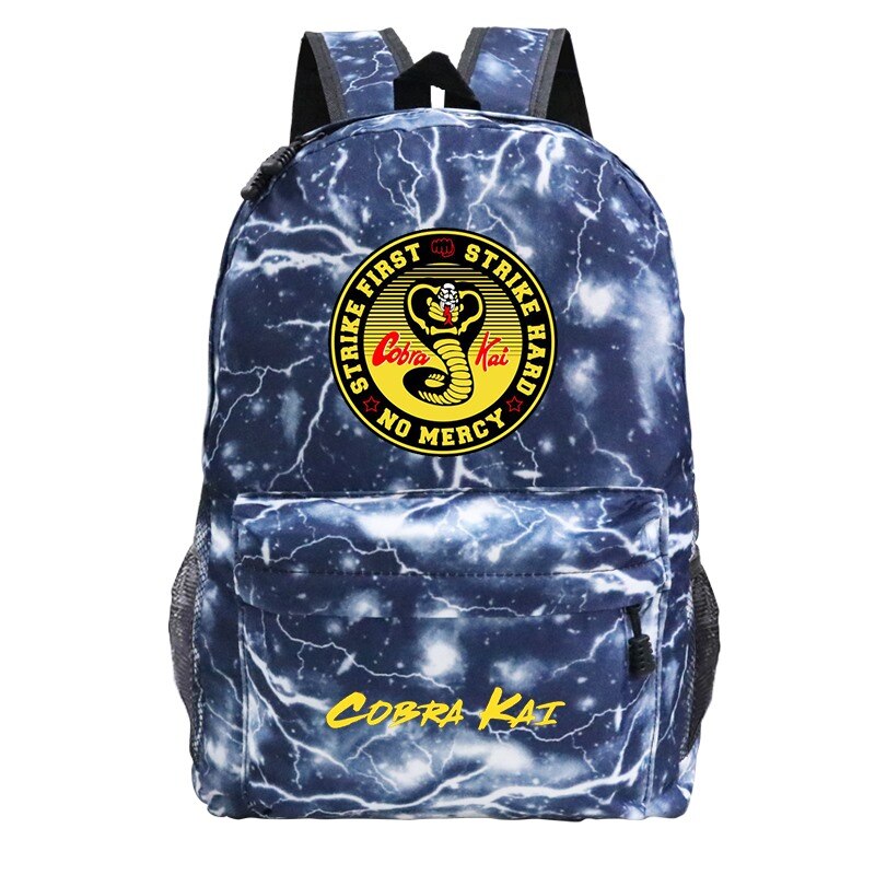 School Backpack for Teen Boys Girls School Bags Cobra Kai Print Backpacks Student's Travel Backpack Cobra Kai Nylon Schoolbag