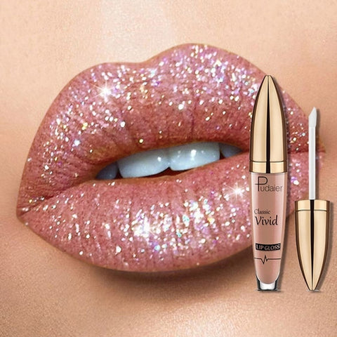 Beyprern 18 Colors Diamond Shimmer Glitter Lip Gloss Matte To Glitter Liquid Lipstick Waterproof Diamond Pearl Colour Lip Gloss Make Up