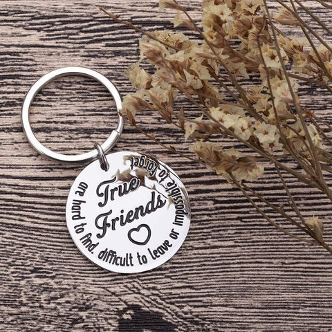 Friends Keychain Friendship Gifts for BFF Women Friends Thank You Key Ring Gifts for Men Sisters Teen Girls Boys Him Her
