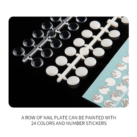 Christmas Gift Thanksgiving 120pcs Nail Polish Display Table with Stickers Round Salon Nail Color Showing Shelf Manicure Flat Back Color Card Nail Art Tool