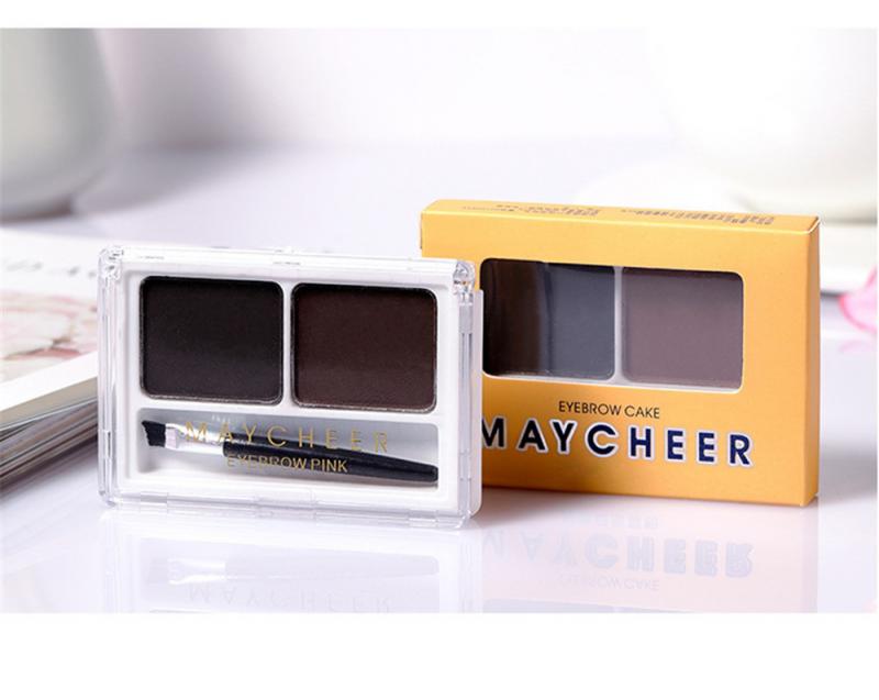 MAYCHEER?eyebrow Powder 2 Colors Waterproof Eyebrow Stamp Quick Makeup Brow Stamp Powder Pallette Eyebrow Powder Seal Makeup