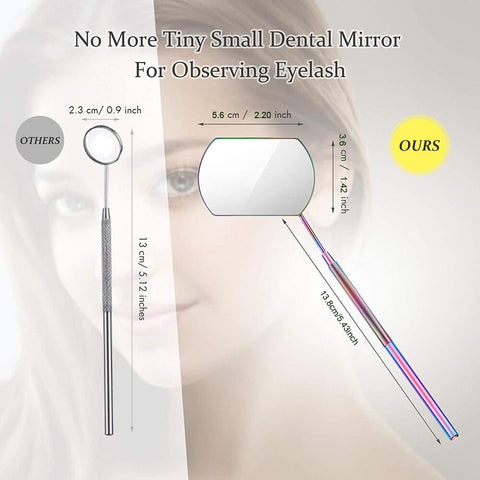 Beyprern Multifunction Eyelash Mirror Magnifying Beauty Long Handle Mirror For Checking False Eyelash Extension Grafting Tools