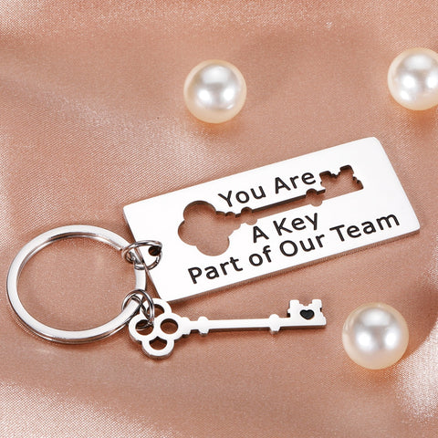 Employee Appreciation Keychain Gift for Coworker Work Team Player Instructor Thank You Key Charm for Leader Social Worker Boss