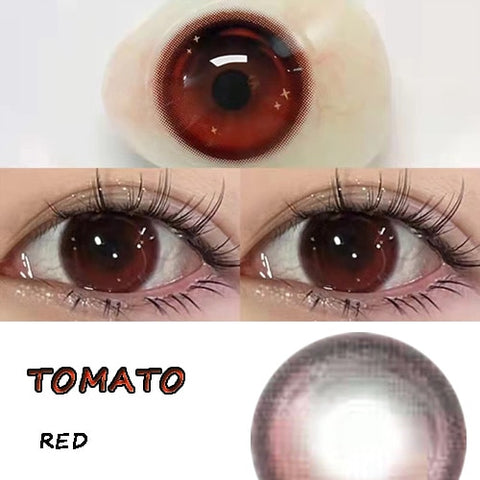 Anime Cosplay 14.50mm Bloody Eye Contacts Lenses Glasses for Women Men lentille de couleur yeux Tomato