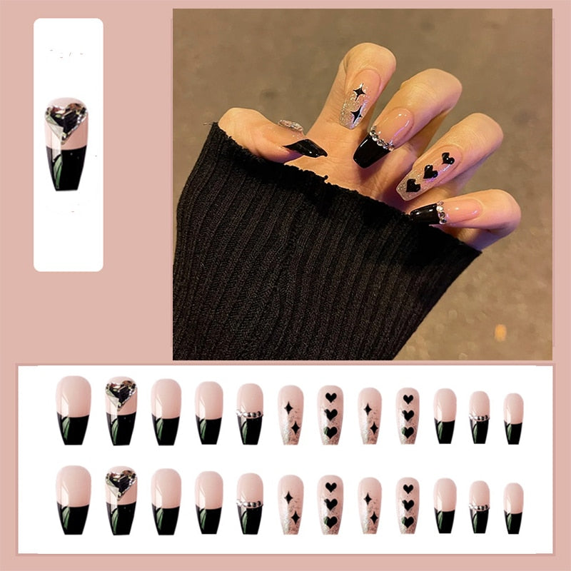 Fake Nails With Glue Designed Cool Medium Coffin Nailsl Delicate White Bow Press On Nails Free Shipping For Women And Girls 2022
