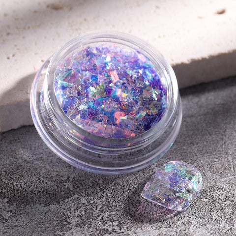 Beyprern 1G Holographic Mirror Nail Glitter Powder Sliver Pink Gold Red Two Colors Nail Art Pigment Solid Dust Magic Nail Decor SAG01-06