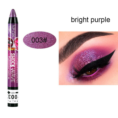 Beyprern Pearlescent Eyeshadow Pen 12 Colors Lasting Waterproof Not Blooming Shiny Glitter Silkworm Gel Pen Eye Shadow Pencil Cosmetic