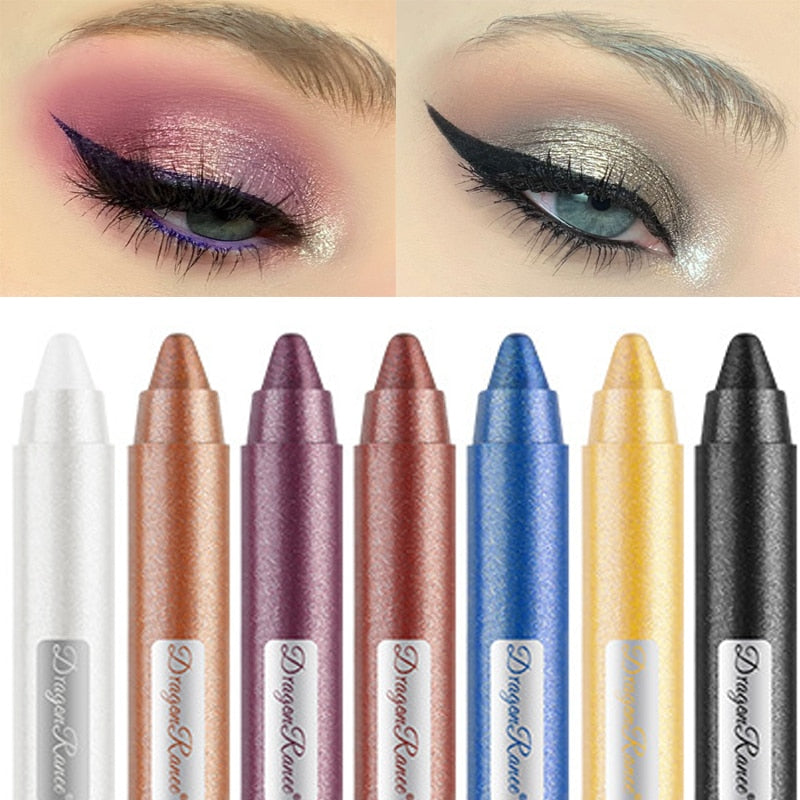 Beyprern 12 Colors Pearlescent Eyeshadow Pen Lasting Waterproof Not Blooming Shiny High Gloss Silkworm Shadow Stick Cosmetic Makeup 1PCS