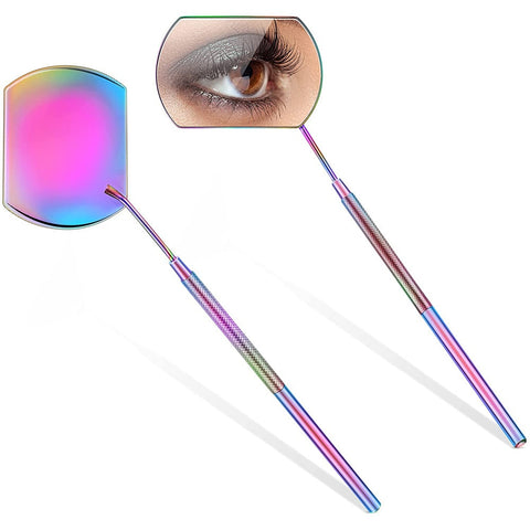 Beyprern Multifunction Eyelash Mirror Magnifying Beauty Long Handle Mirror For Checking False Eyelash Extension Grafting Tools