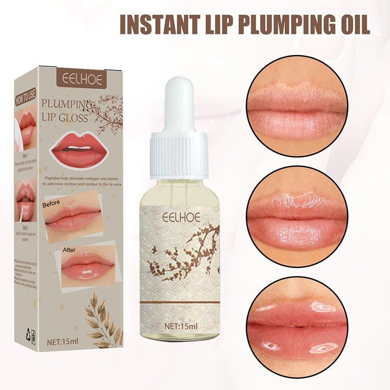 Beyprern Plumping Gloss Lip Oil Moisturizing Brightening Beauty Essence Fade Lip Fine Lines Nourishing Essential Oil Instant Lip Plumper