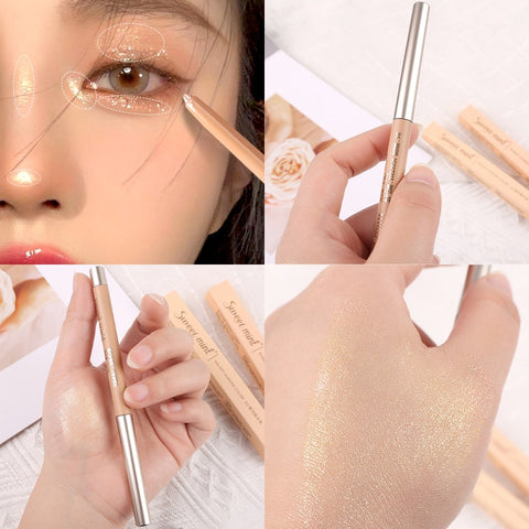 Beyprern Diamond Eyeshadow Pen Waterproof Pearlescent Glitter Highlight Matte Brighten Silkworm Makeup Pencil Shiny Eyelids Cosmetic 1PCS