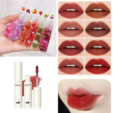 Beyprern 2PCS Lip Balm Set Moisturizing Clear Lip Primer Mask Cute Jelly Tinted Lip Gloss Stick Lighten Lines Lipsticks Plump Lip Care