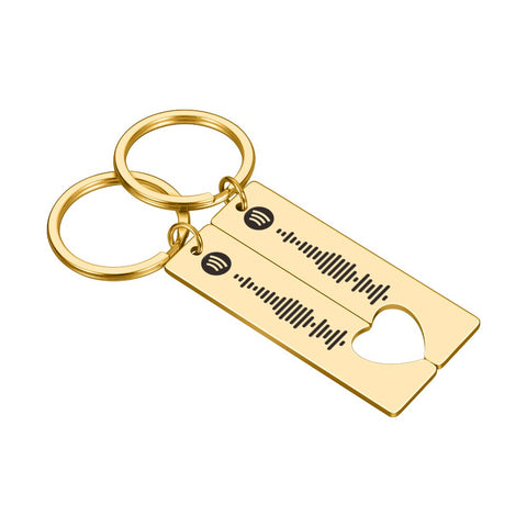 Couple Music Gift Keychain Personalized Spotify Code Keychains Custom Music Spotify Scan Code Key Chain Engrave Key Ring Jewelry