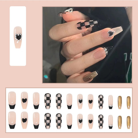 Fake Nails With Glue Designed Cool Medium Coffin Nailsl Delicate White Bow Press On Nails Free Shipping For Women And Girls 2022