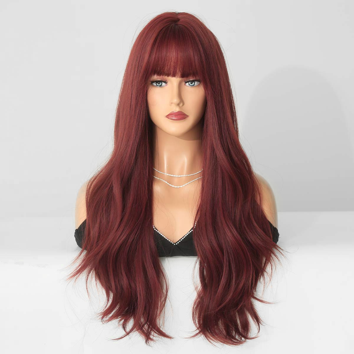 Christmas gifts Synthetic Wigs For Women Long Wavy Ombre Red Wig Heat Resistant Natural Cosplay Party Wigs Cosplay Party Lolita Wigs Wavy