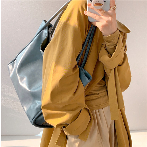 Niche leisure large capacity Shoulder Bag soft shopping Tote Bag women's bag portable School Bag