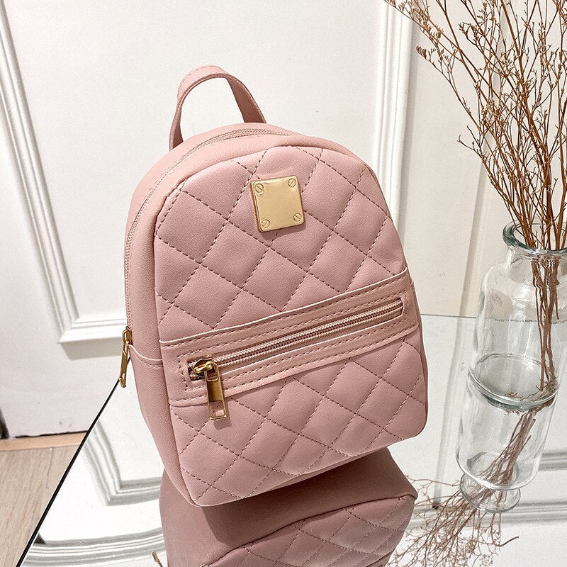 2022 Fashion Backpack For Women Rhombus Women's Bags Casual Women's Backpack Small School Bag Mobile Phone Bag Casual Travel Bag