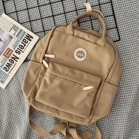 Beyprern back to school Women Korean Backpack For Teenagers Black School Computer Bag Female Retro All-match large-capacity Travel Handbag