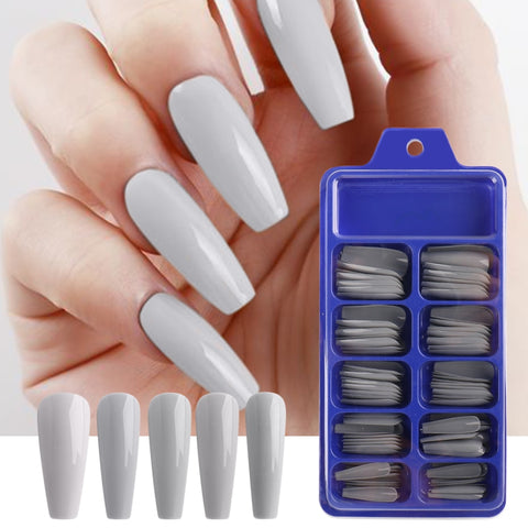 Beyprern 100Pcs False Nails Extension Forms French Acrylic Nail Tips Press On Nails Gel Nail Polish Artificial Nail Sets Kits Tool SA1895