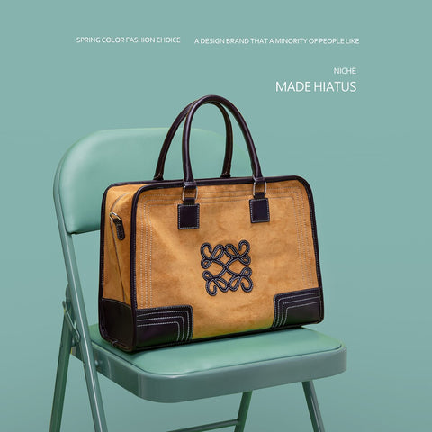 VINTAGE Fashion briefcase High Quality Handbag versatile School bag soft leisure large capacity travel bag