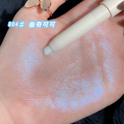 Beyprern Glitter Silkworm Eyeshadow Liner Pencil Brightening Highlighter Blue Gold Silver Eyeshadow Pen Lasting Shiny Eye Makeup Cosmetic