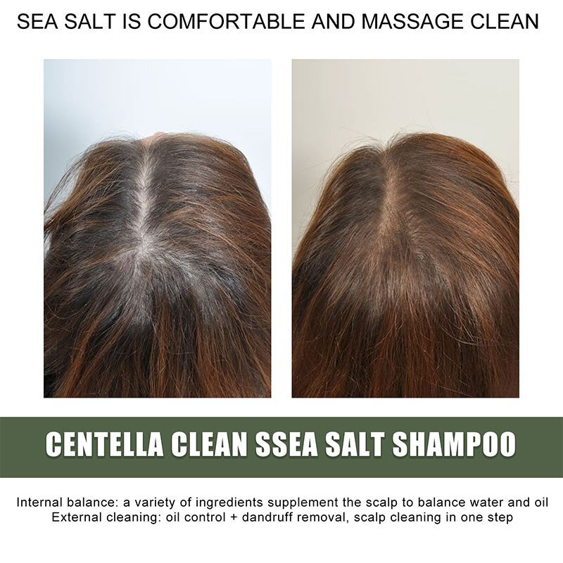 Natural Sea Salt Shampoo For Women Moisturizing Hair Anti Dandruff Relieve Itching Scrub Scalp Exfoliating Care Hair Treatment