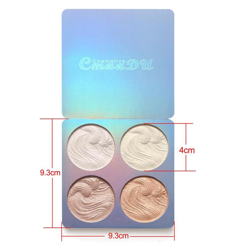 4 Colors Highlighter Powder Glitter Palette Long Lasting Makeup Face Glow Contour Shimmer Illuminator Highlight Cosmetic