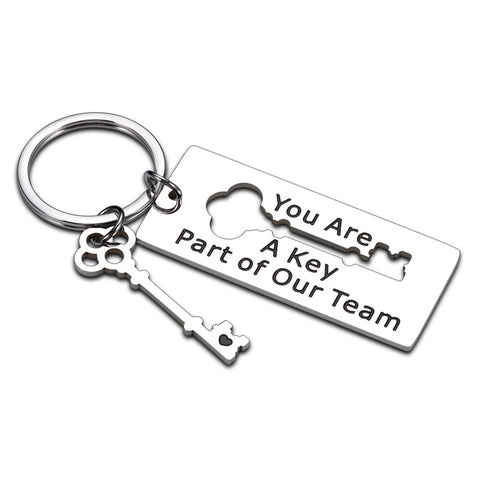 Employee Appreciation Keychain Gift for Coworker Work Team Player Instructor Thank You Key Charm for Leader Social Worker Boss