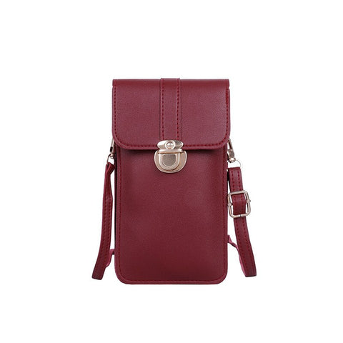 Beyprern Christmas gifts Ladies Touch Screen Cell Phone Purse Smartphone Wallet PU Leather Shoulder Strap Handbag Women Bag Fashion Mobile Wallet