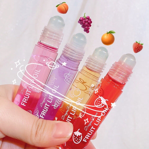 Beyprern Fresh Fruit Roll-On Lip Balm Lip Makeup Primer Moisturizing Clear Transparent Lip Oil Long Lasting Hydrating Lip Gloss Cosmetics