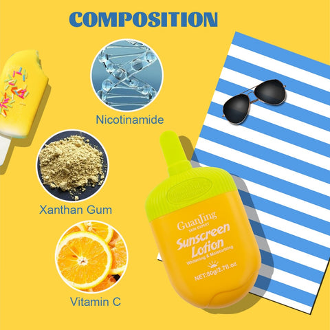 Beyprern Vitamin C Face Body Protector Anti UV Solar Blocker Whitening Moisturizing Oil Control Sunscreen Anti Aging UV Block Sun Cream