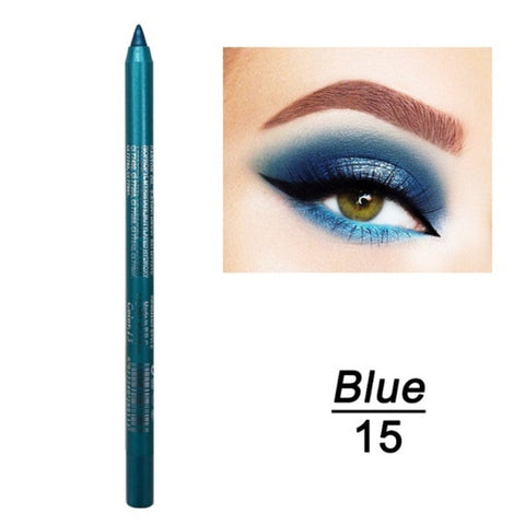 Beyprern 14 Colors Long-Lasting Eye Liner Pencil Waterproof Pigment Blue Brown Black Eyeiner Pen Women Fashion Color Eye Makeup Cosmetic