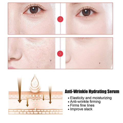 Beyprern Instant Wrinkle Remover Face Serum Lift Firm Anti-Aging Fade Fine Lines Moisturizing Essence Whitening Brighten Repair Skin Care