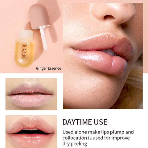 Beyprern Day Night Instant Volume Lips Plumper Oil Moisturizing Repairing Reduce Lip Fine Line Serum Cosmetic Sexy Lip Gloss Makeup